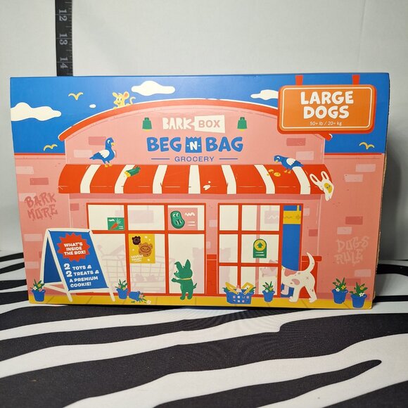 NWT Bark BarkBox Beg -n- Bag Theme with 2 toys and 3 treats - Large Dogs - Picture 15 of 16